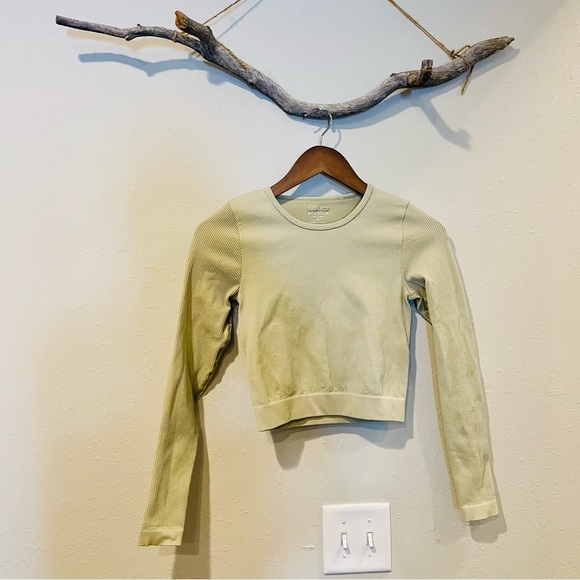 Adanola Rib Long Sleeve Crop Top - Picture 5 of 11